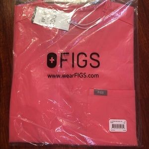 COPY - hot coral FIGS top